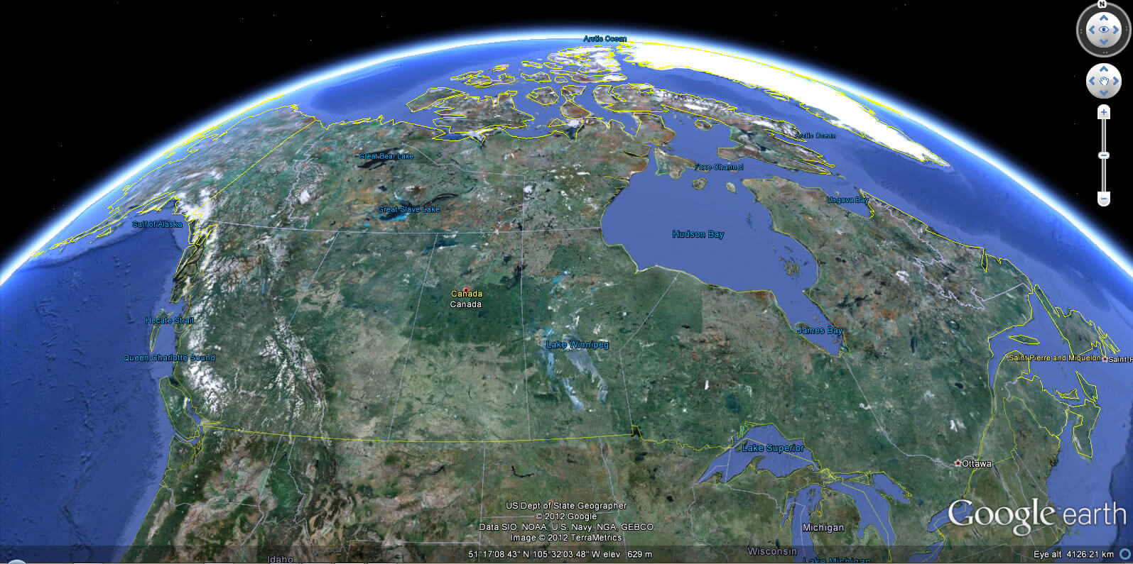 Canada Earth Map